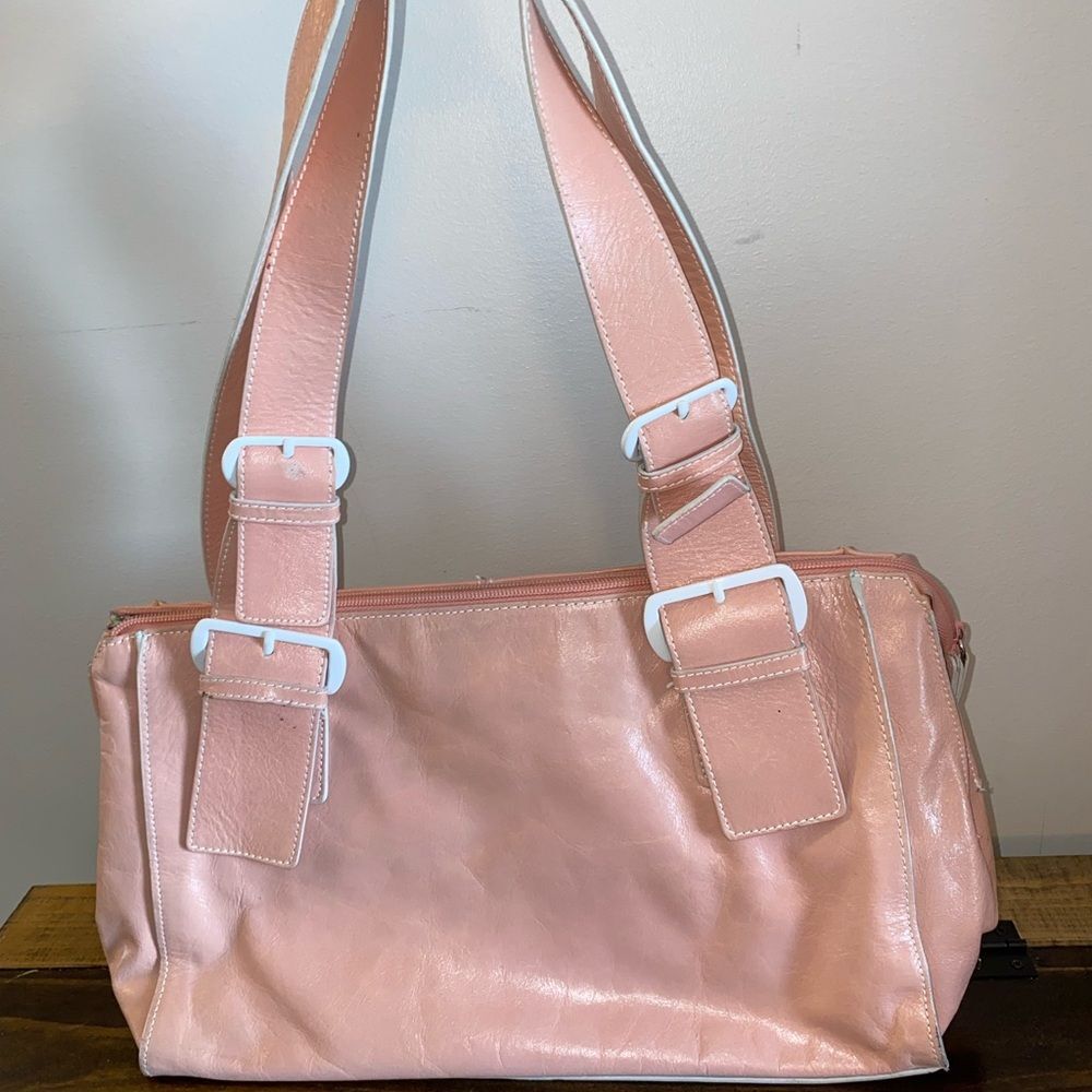 Paola by Perlina Pink Leather Shoulder Purse